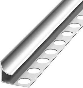 Профиль плиточный наружный 602 серебро 13.5x2700 mm, Omic BR-0726-NN-8008 фото