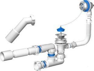 Сифон АНИ для ванны 1 1/2'' с гибкой трубой 40x50. Aniplast 'E256' BR-0726-NN-10685 фото