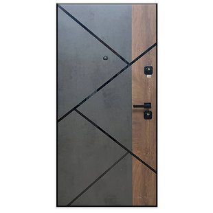 Дверь металическая, 860x2000 mm, левая, CARBON, Gold Multy fix, бетон темный/кмф 100 лунный серый, Aplot BR-0726-NN-6123 фото