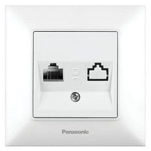 Розетка компьютерная одинарная 'RJ45 cat6' Arkedia Slim Panasonic. Белый BR-0726-NN-14299 фото