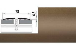 Порог алюминиевый анодированный Бронза А80 78мм*4мм - 0,9м GRACE BR-00773 фото