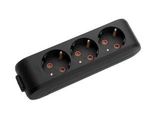 Колодка 3 гнезда с заземлением Multi-Let Viko by Panasonic. Черный BR-0726-NN-16388 фото
