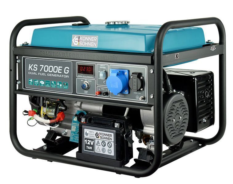 Генератор Газ/Бензин, 5.5kW, 230V, 389cm3, 76kg, AVR, K&ouml;nner&S&ouml;hnen BR-0726-NN-2187 фото