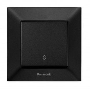 Выключатель 1-клавишный проходной, черный, Arkedia Slim Panasonic BR-0726-NN-14493 фото