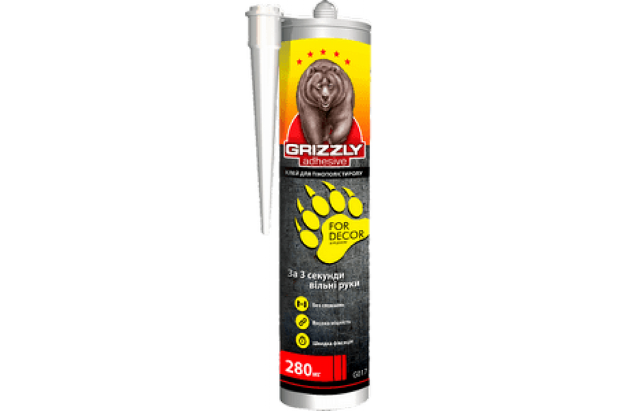 Клей для пенополистиролу 'Grizzly adhesive' 280 гр., ПП ЗИП BR-03513 фото