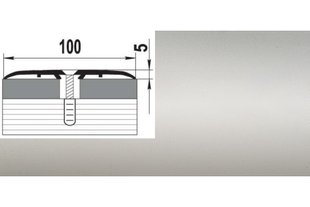 Порог алюминиевый анодированный Серебро А100 100мм*5мм - 1,8м GRACE BR-00526 фото