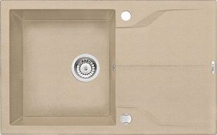 Мойка гранитная ANDANTE DEANTE. 780 х 490 х 190 мм. 1 чаша с крылом для сушки. Комплект фитингов. Графит. BR-0726-NN-10543 фото
