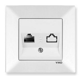 Розетка компьютерная одинарная ' RJ45 cat5e ' Meridian Viko by Panasonic. Белый BR-0726-NN-14336 фото