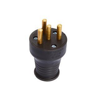 Вилка 3x25A, 3P+E, IP44, резина, черная, Horoz BR-0726-NN-17200 фото