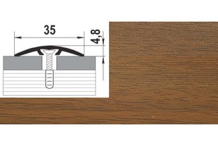Порог алюминиевый анодированный Орех B2 35мм*4,8мм - 0,9м GRACE В2 BR-00535 фото