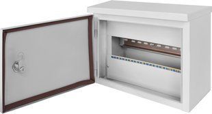 Корпус металлический с монтажной панелью, навесной, 210x286x120 mm, 12 мод, IP54, E-NEXT BR-0726-NN-17044 фото