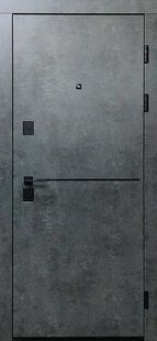 Дверь металическая, 960x2000 mm, правая, Polo, LUX, мрамор темный/бетон снежный BR-0726-NN-6131 фото