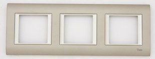 Рама тройная 2 -х модульная Thea Sistema Inox matt Panasonic. Белый BR-0726-NN-13984 фото