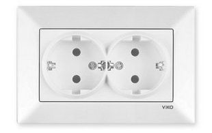 Розетка двойная с заземлением Meridian Viko by Panasonic. Белый BR-0726-NN-14469 фото