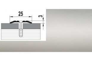 Порог алюминиевый анодированный Серебро А1 25мм*3мм - 1,8м GRACE BR-00528 фото