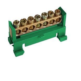 Шина нулевая на DIN-рейку, 7 х 16 mm2, зеленый, Promfactor BR-0726-NN-16711 фото