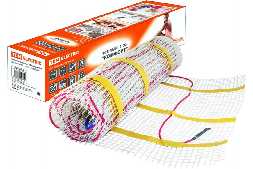 Мат нагревательный 'Комфорт' МН двухжильный, 3 кв. м, 450 Вт TDM SQ2501-0003 BR-05415 фото