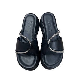 Тапочки женские высокие POLI, чёрные, SILA 303 BR-0726-NN-1030 фото