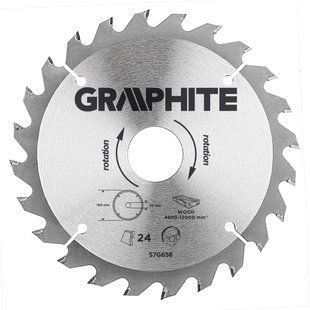 Диск пильный по дереву 160x30 мм 24 зуба 57H658 Graphite BR-0726-NN-3783 фото
