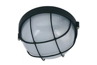 Светильник круг алюм./стекло с решеткой (черный) (E27 max.60W) IP54-HL906 black 070-006-0060 Ararat BR-04861 фото