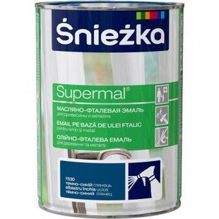 Эмаль Supermal Sniezka. Дерево/ Металл. Темно-синий. Глянец. 0.8 л. BR-0726-NN-7473 фото