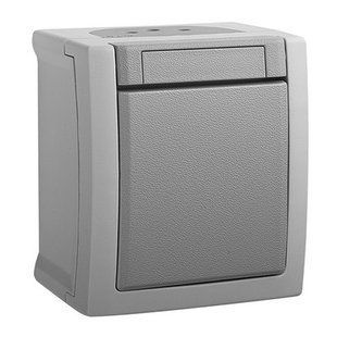 Выключатель одноклавишный Pacific Viko by Panasonic. Наружный. Серый. IP54. BR-0726-NN-14074 фото