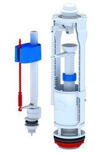 Набор арматуры с нижней подводкой 1/2'. пластик. кнопка белая. Aniplast 'WC6550' BR-0726-NN-10025 фото