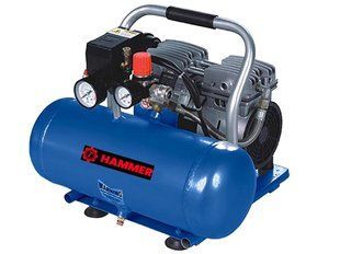 Компрессор воздушный безмасляный 10 L 0.75 kW 8 bar, HAMMER BR-0726-NN-2597 фото