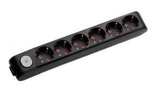 Колодка 6 гнезд с заземлением и кнопкой вкл / выкл Multi-Let Viko by Panasonic. Черный BR-0726-NN-16250 фото