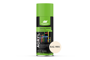 Спрей-краска акриловая универсальная ACRYL SPRAY (400мл) RAL 9001 кремово-белый ACRYL SPRAY 9001 BR-08087 фото