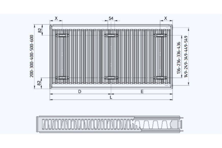 Радиатор стальной 500х1200 Тип 22 - ТМ SteelRadiator BR-0726-LR-0253 фото