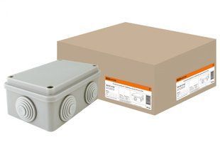 Распаячная коробка ОП 120х80х50мм, крышка, IP55, 6 вх. TDM SQ1401-0105 BR-01022 фото