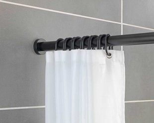 Телескопическая стержень для душевой занавески, 20 mm, 110-185 cm, черный, WENKO BR-0726-NN-10120 фото
