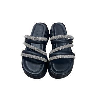 Тапочки женские высокие POLI, чёрные, SILA 305 BR-0726-NN-1035 фото