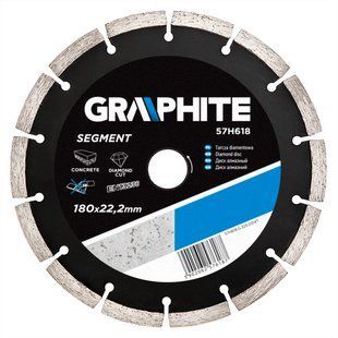 Диск алмазный отрезной сегментированный 180x22.2 мм Graphite BR-0726-NN-3809 фото