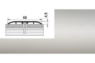 Порог алюминиевый анодированный Серебро B60 60мм*5,4мм - 0,9м GRACE В60 BR-00531 фото