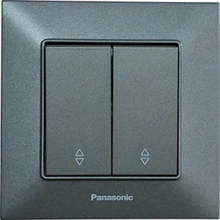 Выключатель проходной двухклавишный Arkedia Slim Panasonic. Дымчатый. BR-0726-NN-14541 фото