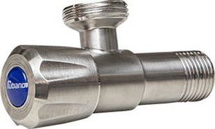Кран угловой. нерж. сталь. d1/2 'Н х 3/4' Н. RUBANO BR-0726-NN-10310 фото