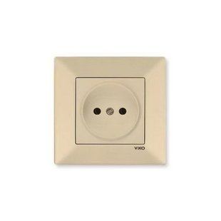 Розетка без заземления Meridian Viko by Panasonic. винтовое соединение. Крем BR-0726-NN-14496 фото
