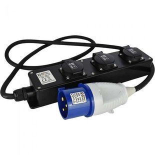 Адаптер-удлинитель KS EX1.5M-3S, 32A-3x16A/230V, 5 кВт, 1.5 м, IP44, K&S BR-0726-NN-16304 фото