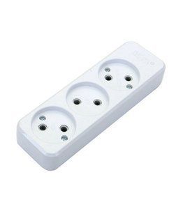 Deco розетка тройная без заземления, белый BR-0726-NN-16260 фото