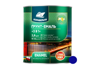 Грунт-эмаль на ржавчину 3в1 синяя 0,9 Корабельная BR2-0119 фото