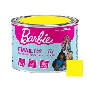 Эмаль водная, матовая, желтая, 0.45L, Barbie, Coral BR-0726-NN-7108 фото