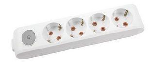Колодка 4 гнезда с заземлением и кнопкой вкл / выкл Multi-Let Viko by Panasonic. Белый BR-0726-NN-16305 фото