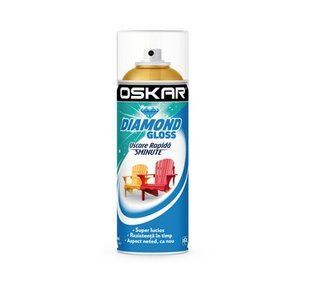 Краска аэрозольная по дереву/ металлу Diamond Gloss OSKAR. Транспортно-жёлтый RAL1023. 400 мл. BR-0726-NN-7017 фото