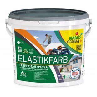 Акриловая резиновая краска, графит, 6 kg, Nanofarb BR-0726-NN-7095 фото