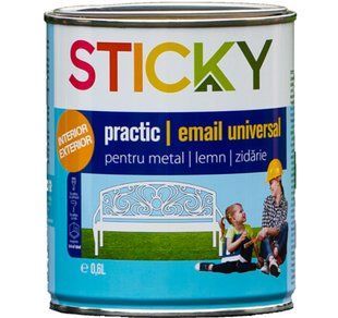 Эмаль, алкидная полуглянец, зеленая, 0.6L, STICKY Practic BR-0726-NN-7478 фото