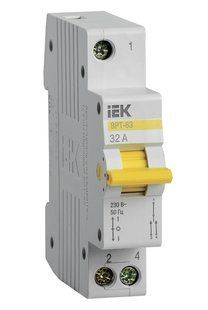 Выключатель-разъединитель трехпозиционный ВРТ-63 1P 32А IEK BR-0726-NN-16940 фото
