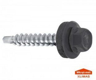 Саморез кровельный по металлу, WF, 4.8 x 19 mm, графитовый серый, 250 шт, Wkret-Met BR-0726-NN-13151 фото